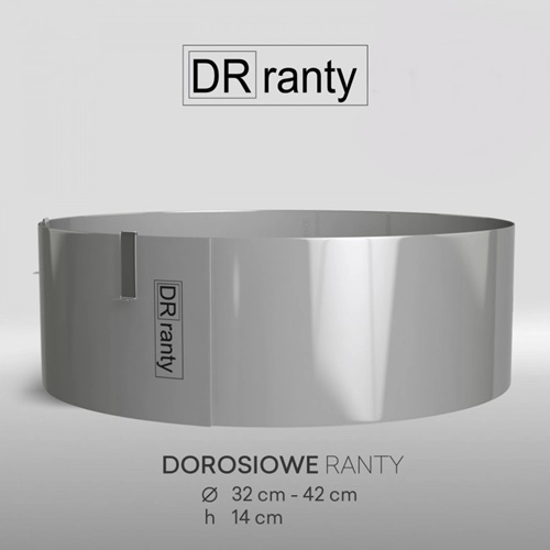 Opaska rant obręcz do tortu ciasta forma regulowana średnica od 32 do 42 cm wysokość 14 cm Dorosiowe Ranty